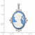 Sterling Silver Rhodium-plated Blue Plastic Cameo with CZ accents Pendant QP1262