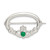 Sterling Silver Polished Green CZ Claddagh Pin QP164