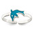 Sterling Silver Polished Enameled Dolphin Toe Ring QR6783