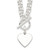 Sterling Silver Engraveable Heart Disc on Fancy Link Toggle 18in Necklace QG1149-18
