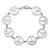 Sterling Silver Rhodium-plated 7.25in Peace Symbol Bracelet QG3104-7.25