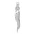 10k White Gold Medium 3D Italian Horn Pendant 10K2735W