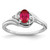 Sterling Silver Rhodium Plated Diamond & Ruby Ring QR4504R-9