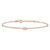 Sterling Silver Rose-tone Polished Hearts 9in Plus 1in Ext Anklet QG4190-9