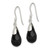 Sterling Silver Polished Faceted Onyx Teardrop Dangle Earrings QE2894