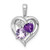 Sterling Silver RH Plated Amethyst Light Pink Quartz and Diamond Pendant QP3139PQ