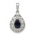 Sterling Silver Rhodium Plated Sapphire Teardrop Pendant QP3005S