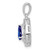 Sterling Silver Rhodium Plated Sapphire Teardrop Pendant QP3005S