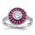 Sterling Silver Rhodium-plated Polished Created Ruby and CZ Ring QR6862-8