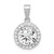 Sterling Silver Rhodium-plated Polished CZ Halo Pendant QP4130