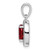 Sterling Silver Rhodium Plated Red  CZ and White CZ Halo Pendant QP4246