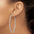 Sterling Silver RH-plated 2x60mm Omega Back Round Hoop Earrings QE8109