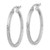Sterling Silver Rhodium-plated Diamond-cut 2x30mm Square Tube Hoop Earrings QE8112
