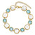 Sterling Silver Gold-plated Blue Topaz & MOP w/2 in ext. Bracelet QG6225BT-7.5