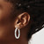 Sterling Silver Rhodium-plated 3x30mm Square Tube Hoop Earrings QE825
