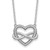 Sentimental Expressions Sterling Silver Rhodium-plated CZ Friends are Forever Heart 18in Necklace QSX749