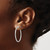 Sterling Silver RH-plated 2x34mm Non-Pierced Round Hoop Earrings QE8548