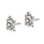 Sterling Silver Polished & Antiqued Turtle Post Earrings QE8667