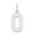 Sterling Silver/Rhodium-plated Polished Number 0 Charm QSS00