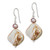 Sterling Silver Polished Brown Mother of Pearl and Freshwater Cultured Pearl Dangle Earrings QE6148