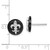 Sterling Silver Rhodium-plated CZ Fleur de Lis Onyx Circle Stud Earrings QE9089