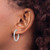 Sterling Silver RH-plated 2.5x25mm Non-Pierced Round Hoop Earrings QE8555