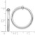 Sterling Silver RH-plated 2.5x25mm Non-Pierced Round Hoop Earrings QE8555