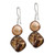 Sterling Silver Polished Brown Mother of Pearl/FWC Pearl Dangle Earrings QE5929
