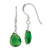 Sterling Silver Polished Dark Green Crystal Teardrop Dangle Earrings QE6205