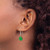 Sterling Silver Polished Dark Green Crystal Teardrop Dangle Earrings QE6205