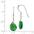 Sterling Silver Polished Dark Green Crystal Teardrop Dangle Earrings QE6205