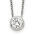 Sterling Silver Bezel 8mm CZ Necklace QG5413-16