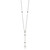Sterling Silver Polished and Black Crystal Bead Rosary 23.5 inch Necklace QH5134-23.5
