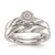 10K White Gold Halo Cluster 1/6 carat Diamond Trio Complete Engagement Ring RM3165E-016-0WAA