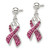 Sterling Silver Stellux Crystal Pink Awareness Ribbon Earrings QE9653