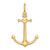 10K 3-D Small Anchor w/ Shackle Bail Charm 10K7972