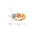 14k Two-tone w/White Rhodium Satin D/C 3-Plumerias Ring R633