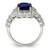 Sterling Silver Rhodium-plated Polished Blue Glass and CZ Ring QR6003-6