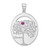 Sterling Silver/Rhod-plated 1 Birthstone with SS Bezel Family Pendant QMP9/1SS