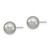 Majestic Sterling Silver Rhodium-plated 8-9mm Grey Imitation Shell Pearl Stud Earrings QMJE8G