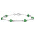 Sterling Silver Rhodium-plated 9inch Polished Green Jade Anklet QG1231-9