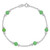 Sterling Silver Rhodium-plated 9inch Polished Green Jade Anklet QG1231-9