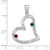 SS/Rhodium-plated 2 Birthstone Heart with SS Bezel Family Pendant QMP2/2SS