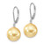Majestik Sterling Silver Rhodium-plated 12-13mm Yellow Imitation Shell Pearl Leverback Dangle Earrings QMJEL12Y