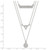 Sterling Silver CZ Circle Triangle and Bar 3-Strand Necklace QG4427-16