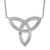 Sterling Silver Polished Rhodium-plated CZ Celtic Knot 18in Necklace QG6071-18