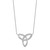 Sterling Silver Polished Rhodium-plated CZ Celtic Knot 18in Necklace QG6071-18