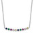 Sterling Silver Rhodium-plated Polished Multi-color CZ Bar Necklace QG6110-18