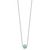 Sterling Silver Rhodium-plated Larimar Bead w/ 2in ext. Necklace QG5466-16
