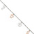 Sterling Silver Rose-tone Seashore Dangles 9in Plus 1in Ext. Anklet QG4745-9